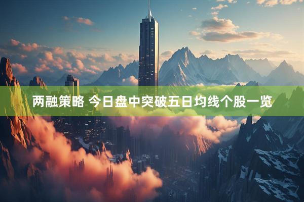 两融策略 今日盘中突破五日均线个股一览