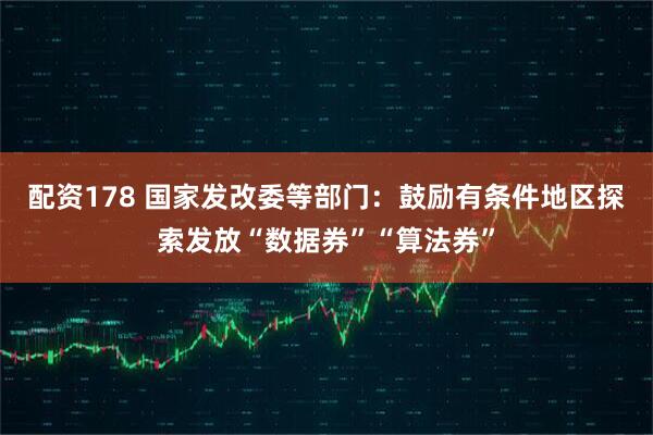 配资178 国家发改委等部门：鼓励有条件地区探索发放“数据券”“算法券”